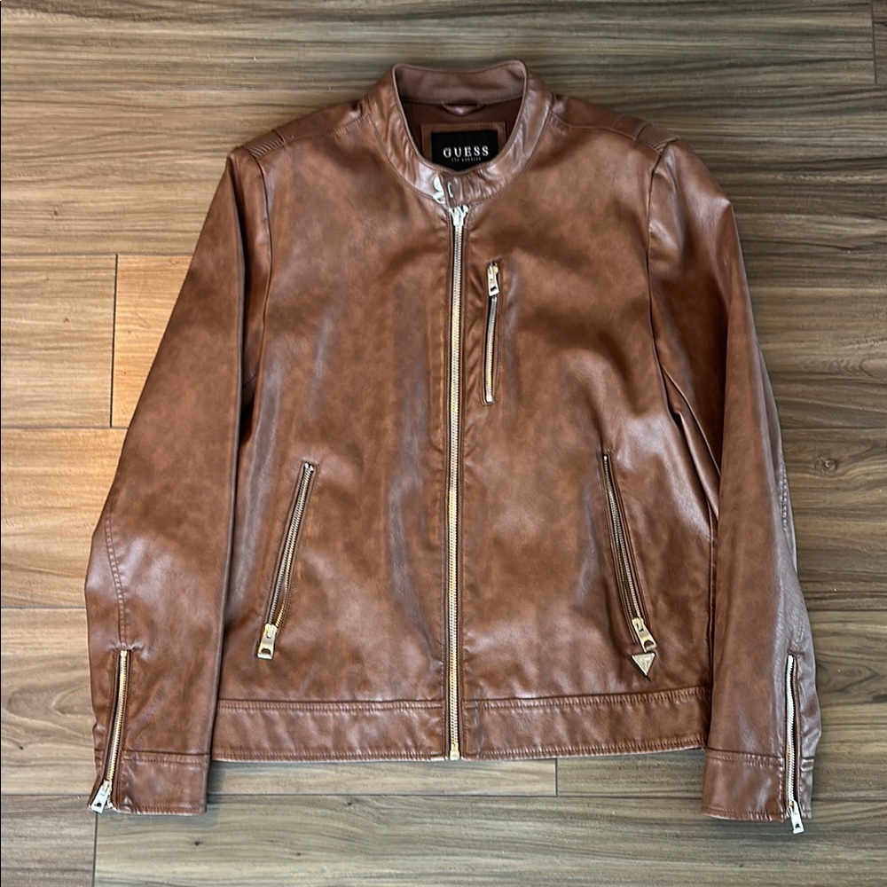 Guess Brown faux Leather Jacket